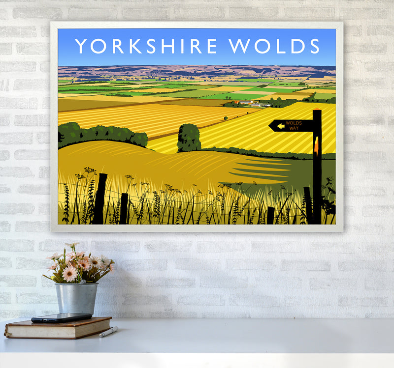 Yorkshire Wolds Travel Art Print by Richard O'Neill A1 Oak Frame