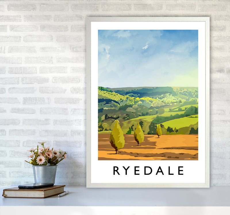 Ryedale portrait Travel Art Print by Richard O'Neill A1 Oak Frame