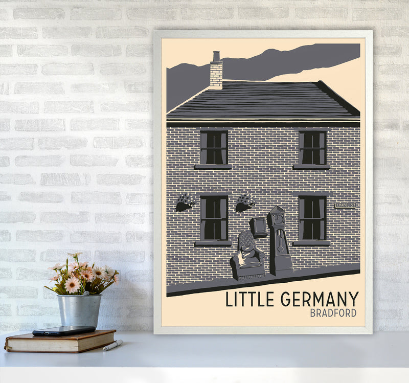 Little Germany, Bradford Travel Art Print by Richard O'Neill A1 Oak Frame