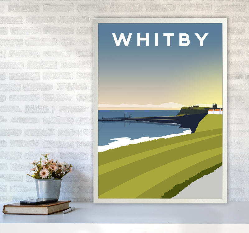 Whitby 5 portrait Travel Art Print by Richard O'Neill A1 Oak Frame