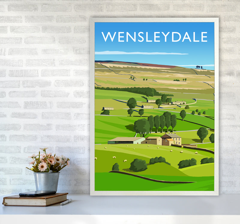 Wensleydale 3 portrait Travel Art Print by Richard O'Neill A1 Oak Frame