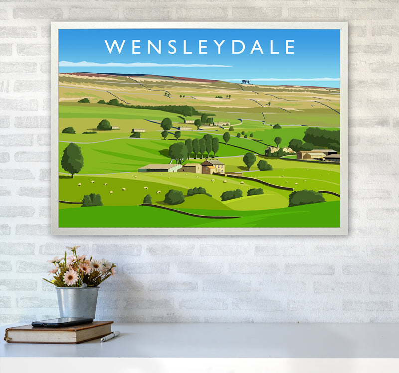 Wensleydale 3 Travel Art Print by Richard O'Neill A1 Oak Frame