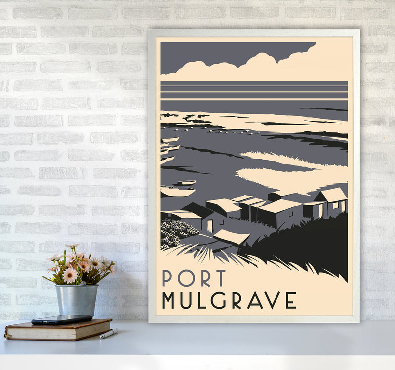 Port Mulgrave portrait Travel Art Print by Richard O'Neill A1 Oak Frame