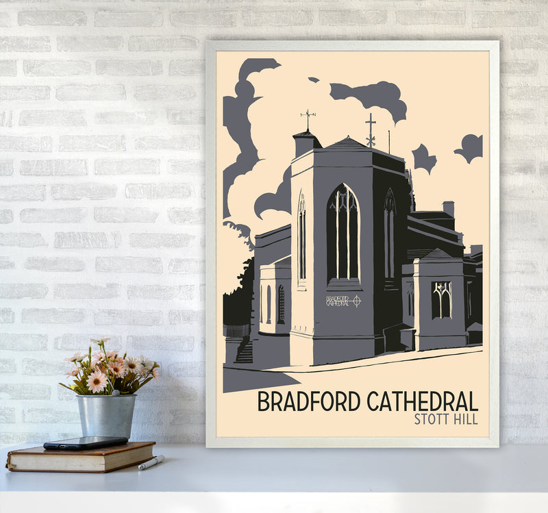 Bradford Cathedral, Stott Hill Travel Art Print by Richard O'Neill A1 Oak Frame