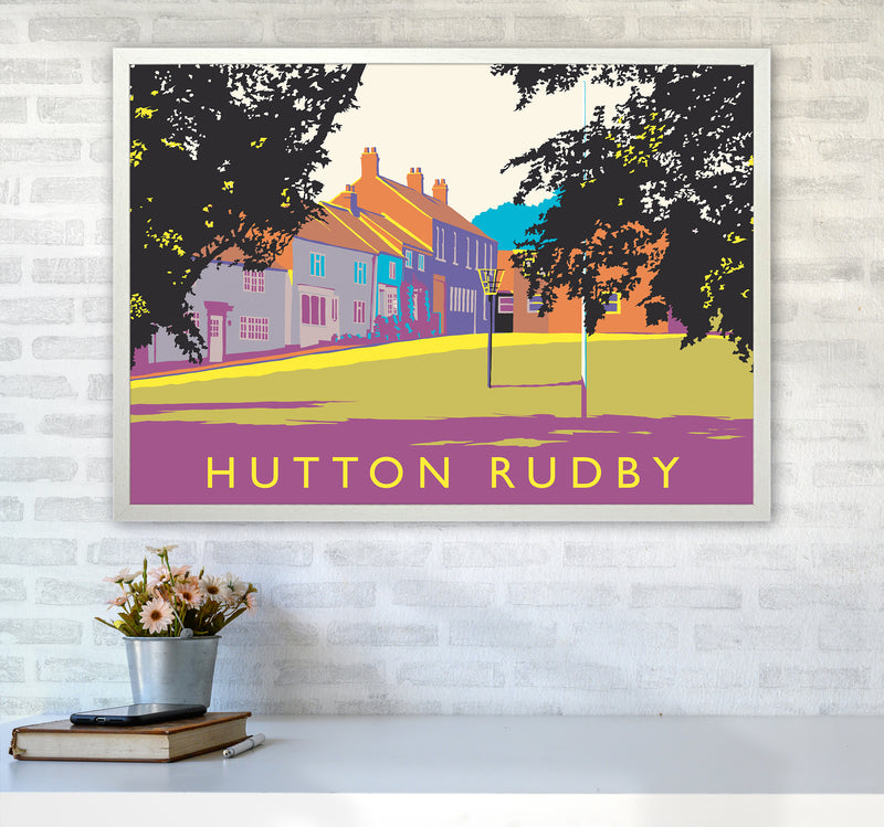 Hutton Rudby Travel Art Print by Richard O'Neill A1 Oak Frame