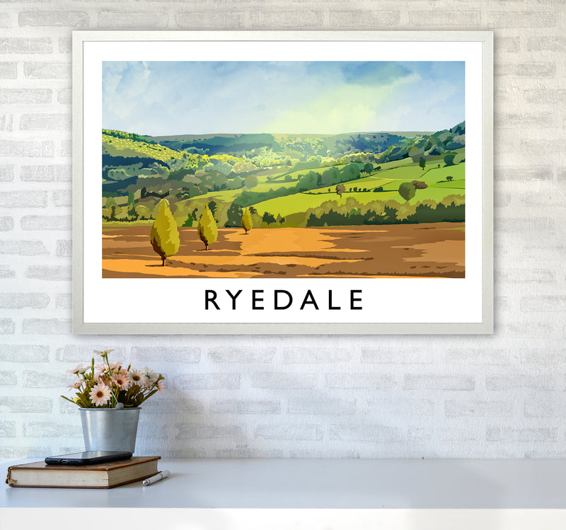 Ryedale Travel Art Print by Richard O'Neill A1 Oak Frame