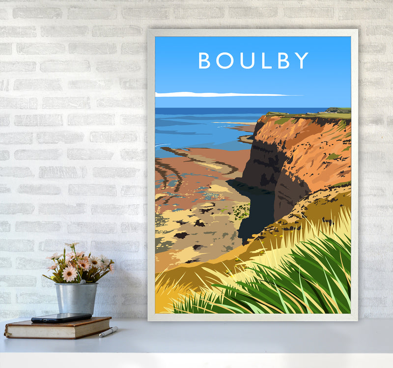 Boulby portrait Travel Art Print by Richard O'Neill A1 Oak Frame