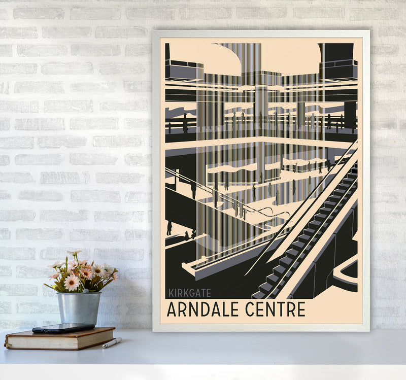 Kirkgate Arndale Centre Travel Art Print by Richard O'Neill A1 Oak Frame