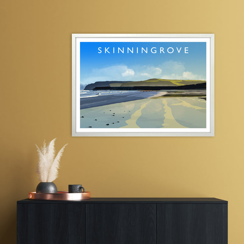 Skinningrove 2 Travel Art Print by Richard O'Neill A1 Oak Frame