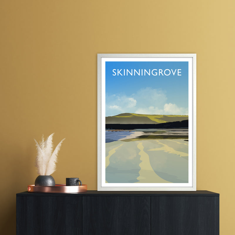 Skinningrove 2 Portrait Travel Art Print by Richard O'Neill A1 Oak Frame
