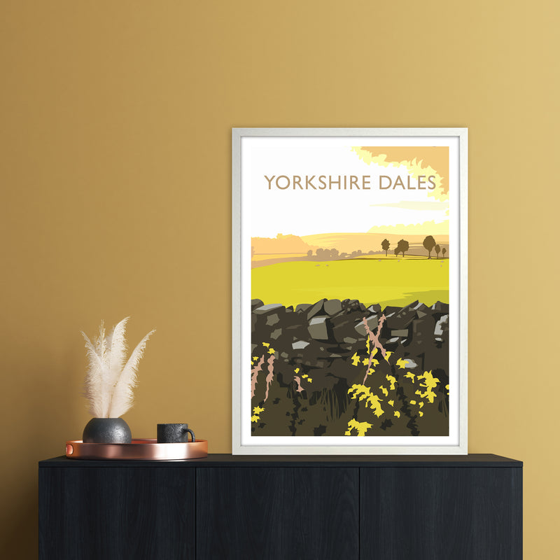 Yorkshire Dales Portrait Travel Art Print by Richard O'Neill A1 Oak Frame