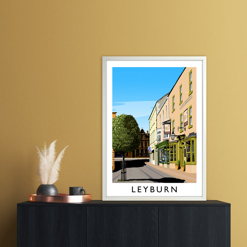 Leyburn 3 portrait Travel Art Print by Richard O'Neill A1 Oak Frame