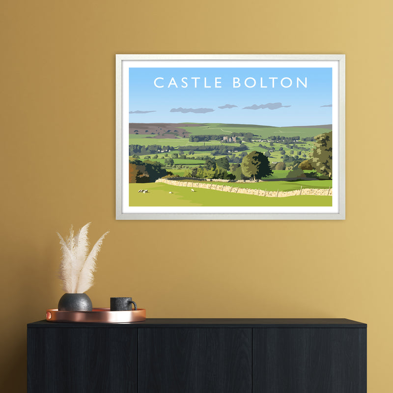 Castle Bolton Travel Art Print by Richard O'Neill A1 Oak Frame