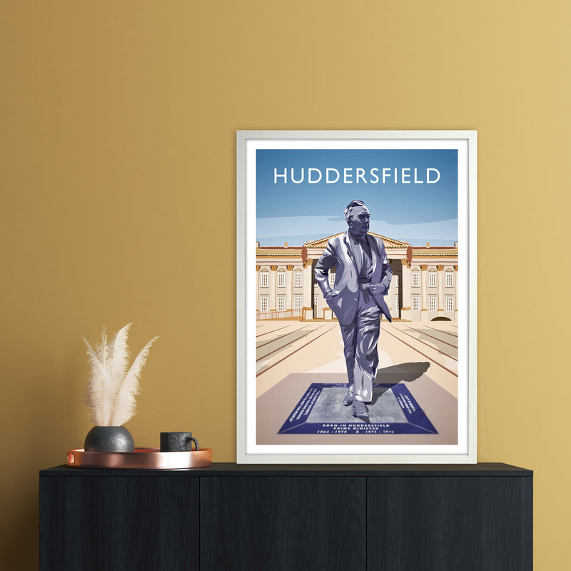 Huddersfield Portrait Travel Art Print by Richard O'Neill A1 Oak Frame