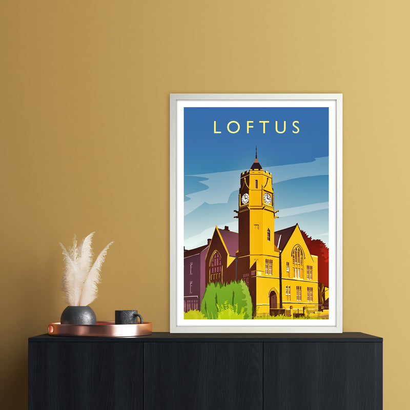 Loftus 2 Portrait Travel Art Print by Richard O'Neill A1 Oak Frame