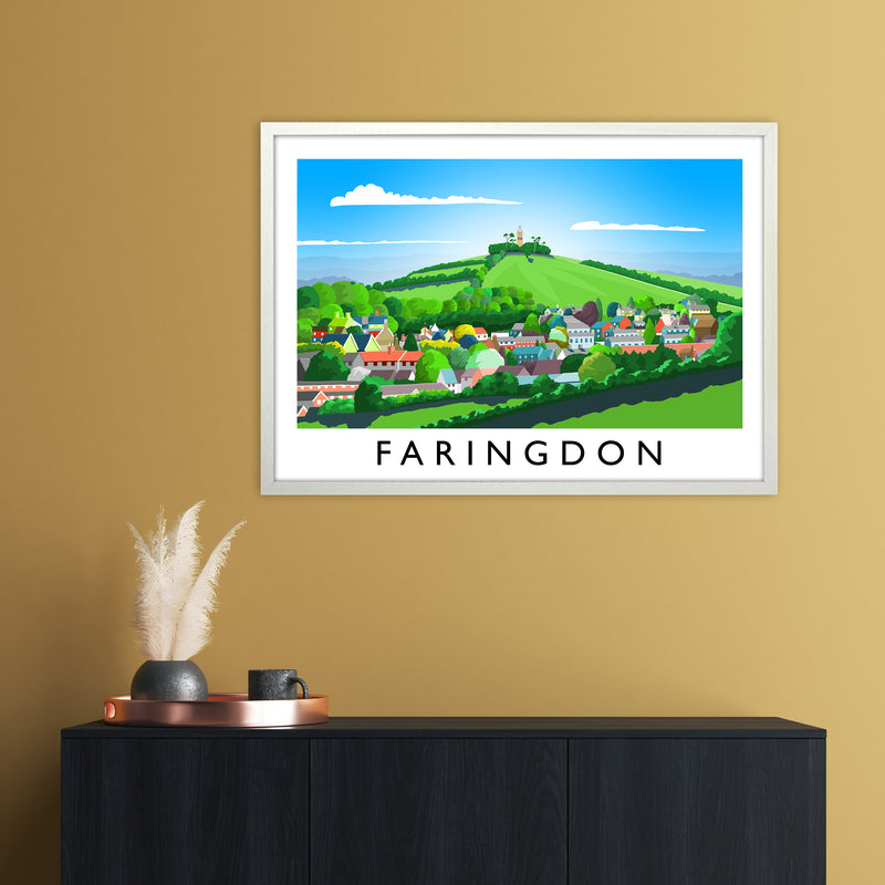 Faringdon Travel Art Print by Richard O'Neill A1 Oak Frame