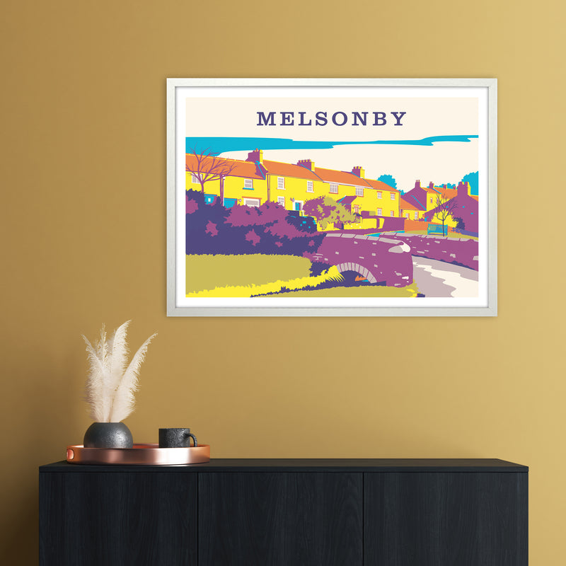 Melsonby Travel Art Print by Richard O'Neill A1 Oak Frame