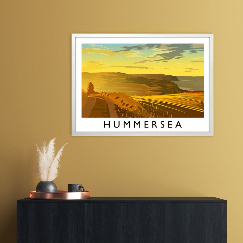 Hummersea Travel Art Print by Richard O'Neill A1 Oak Frame