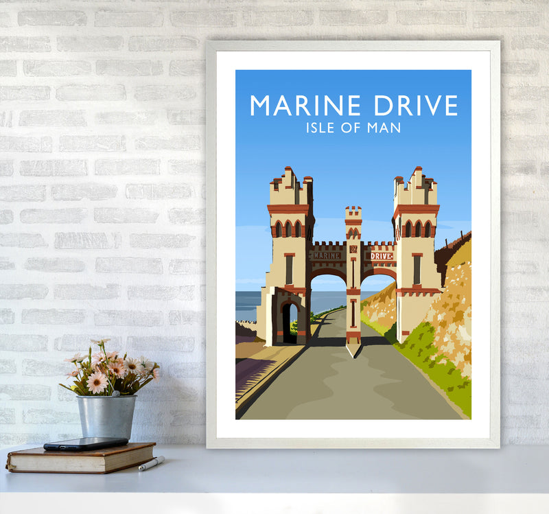Marine Drive portrait Travel Art Print by Richard O'Neill A1 Oak Frame