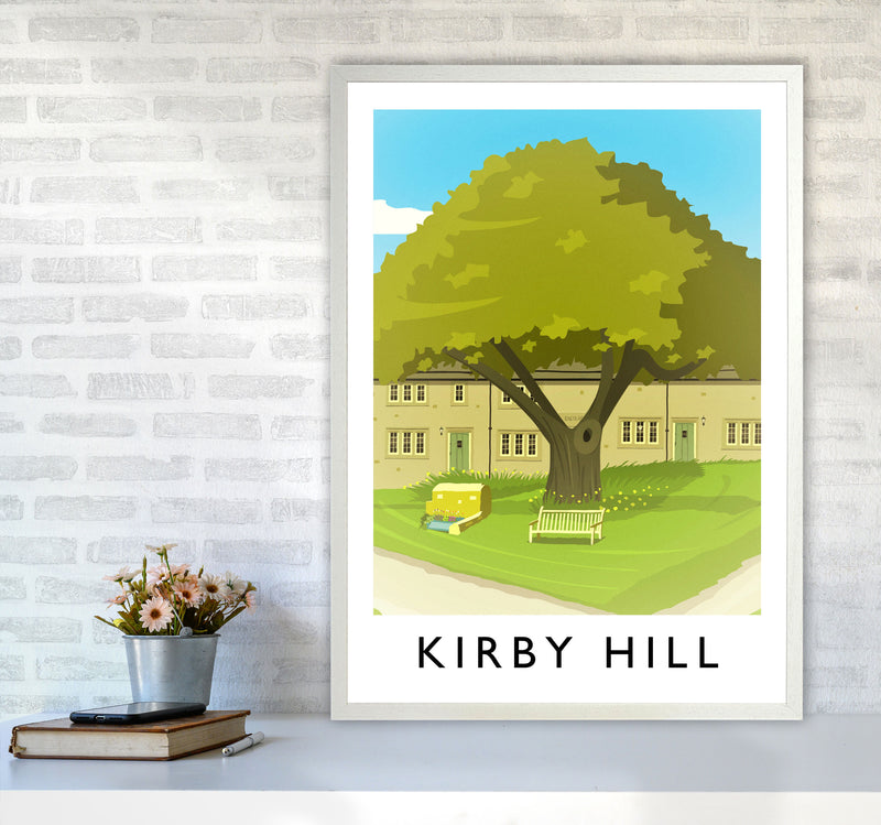 Kirby Hill portrait Travel Art Print by Richard O'Neill A1 Oak Frame