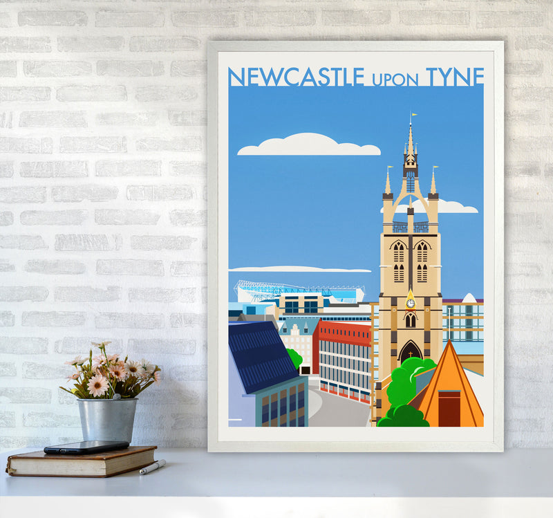 Newcastle upon Tyne 2 (Day) Travel Art Print by Richard O'Neill A1 Oak Frame