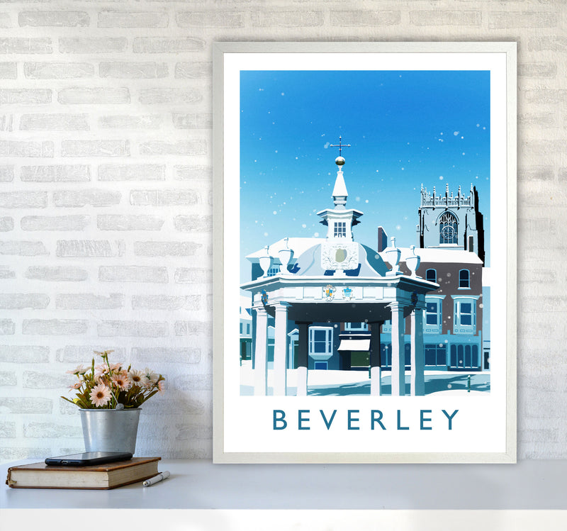 Beverley (Snow) 2 portrait Travel Art Print by Richard O'Neill A1 Oak Frame