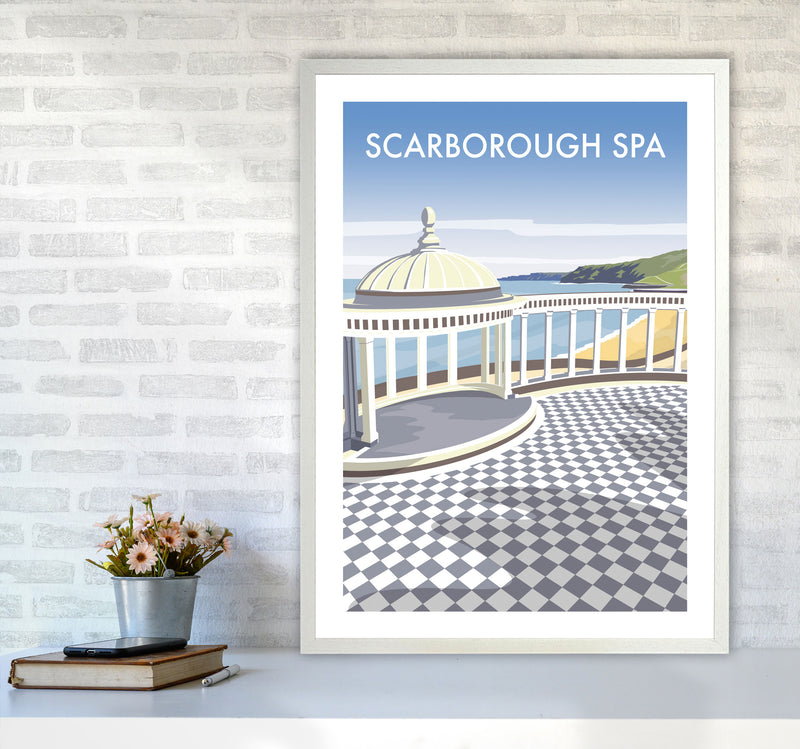 Scarborough Spa portrait Travel Art Print by Richard O'Neill A1 Oak Frame