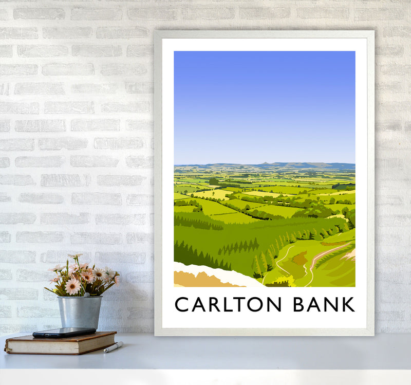 Carlton Bank portrait Travel Art Print by Richard O'Neill A1 Oak Frame