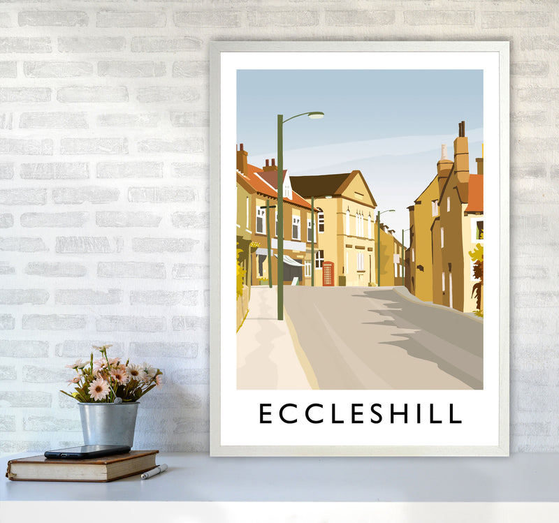 Eccleshill portrait Travel Art Print by Richard O'Neill A1 Oak Frame