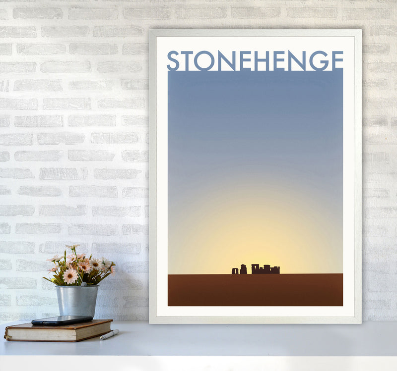 Stonehenge 2 (Day) Travel Art Print by Richard O'Neill A1 Oak Frame