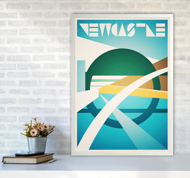 Newcastle 2 Travel Art Print by Richard O'Neill A1 Oak Frame