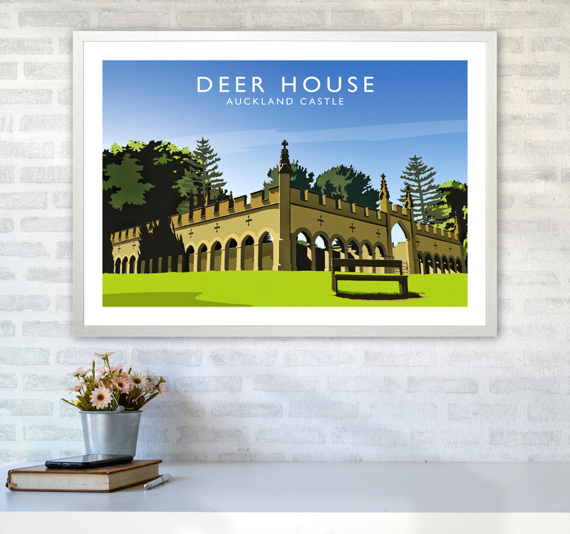 Deer House Travel Art Print by Richard O'Neill A1 Oak Frame