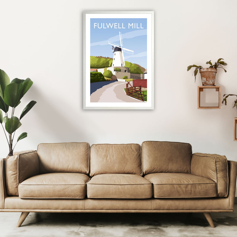 Fulwell Mill Travel Art Print by Richard O'Neill A1 Oak Frame