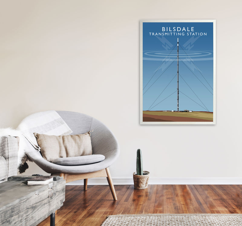 Bilsdale Transmitting Station Framed Digital Art Print by Richard O'Neill A1 Oak Frame