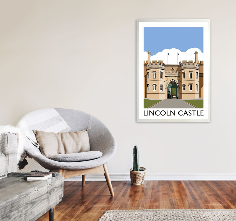 Lincoln Castle Framed Digital Art Print by Richard O'Neill A1 Oak Frame