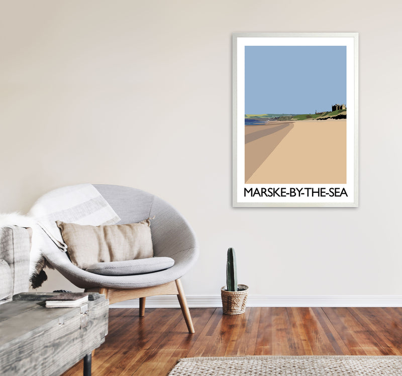 Marske-By-the-Sea Art Print by Richard O'Neill A1 Oak Frame