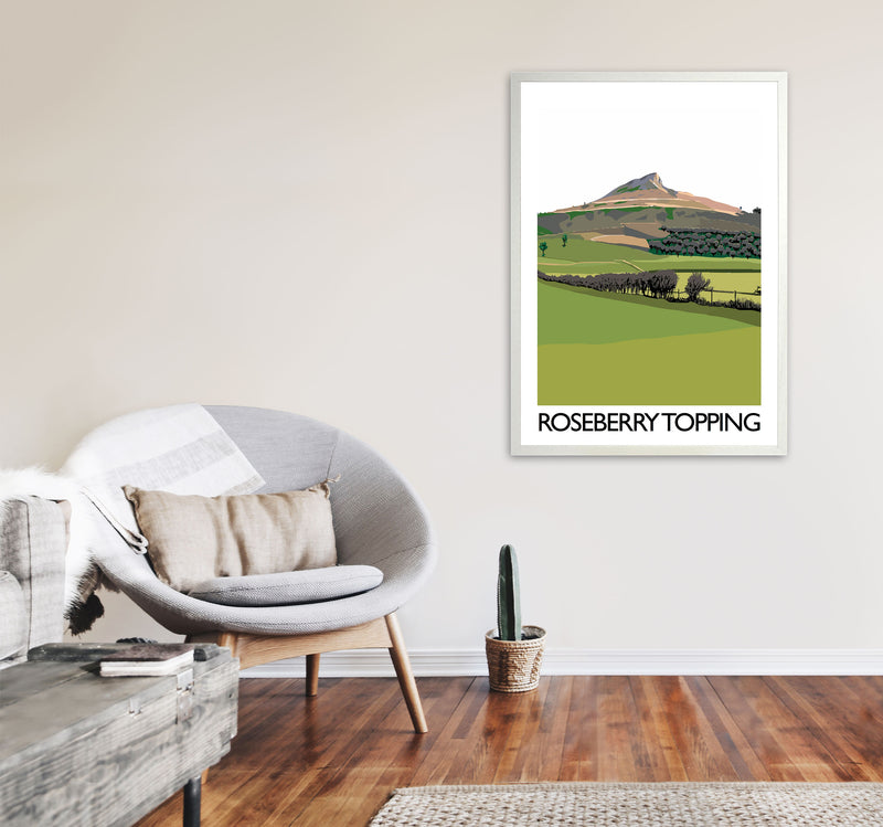 Roseberry Topping Art Print by Richard O'Neill A1 Oak Frame