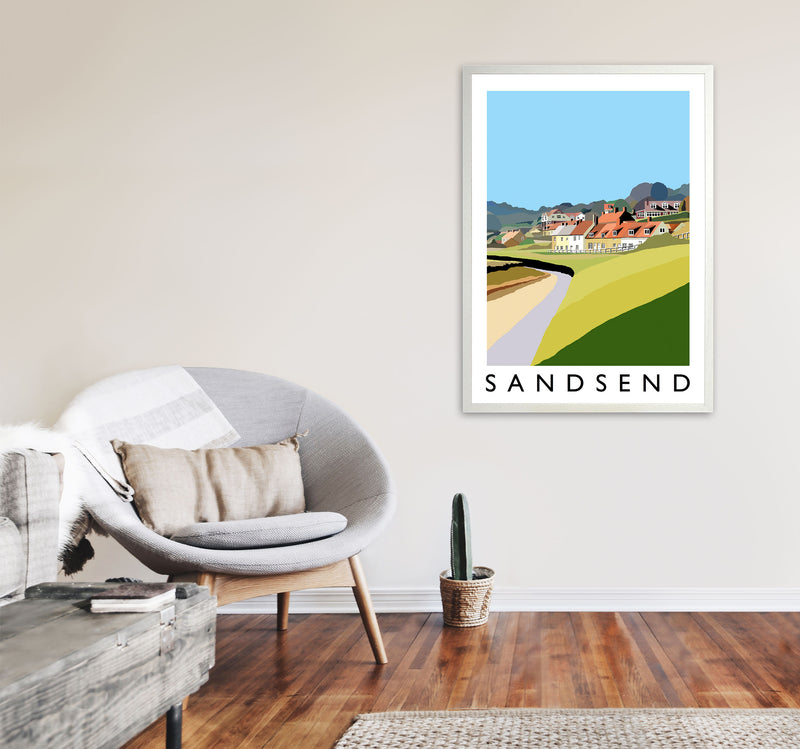 Sandsend Art Print by Richard O'Neill A1 Oak Frame