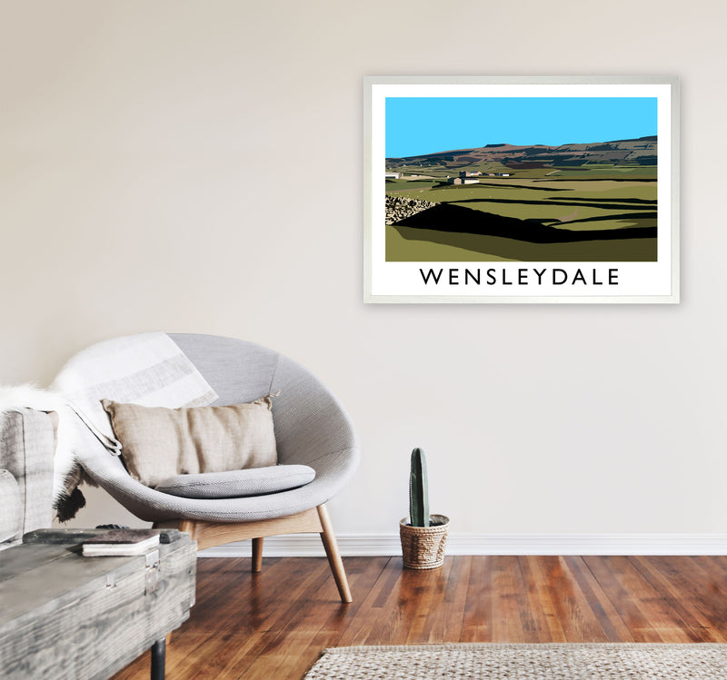 Wensleydale by Richard O'Neill Yorkshire Art Print, Vintage Travel Poster A1 Oak Frame
