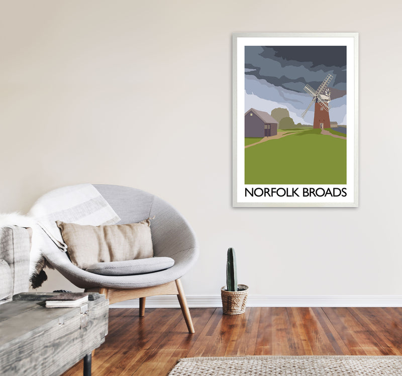 Norfolk Broads Art Print by Richard O'Neill A1 Oak Frame