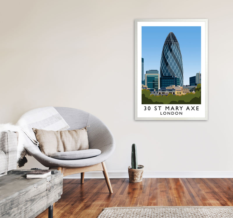 30 St Mary Axe London Travel Art Print by Richard O'Neill A1 Oak Frame