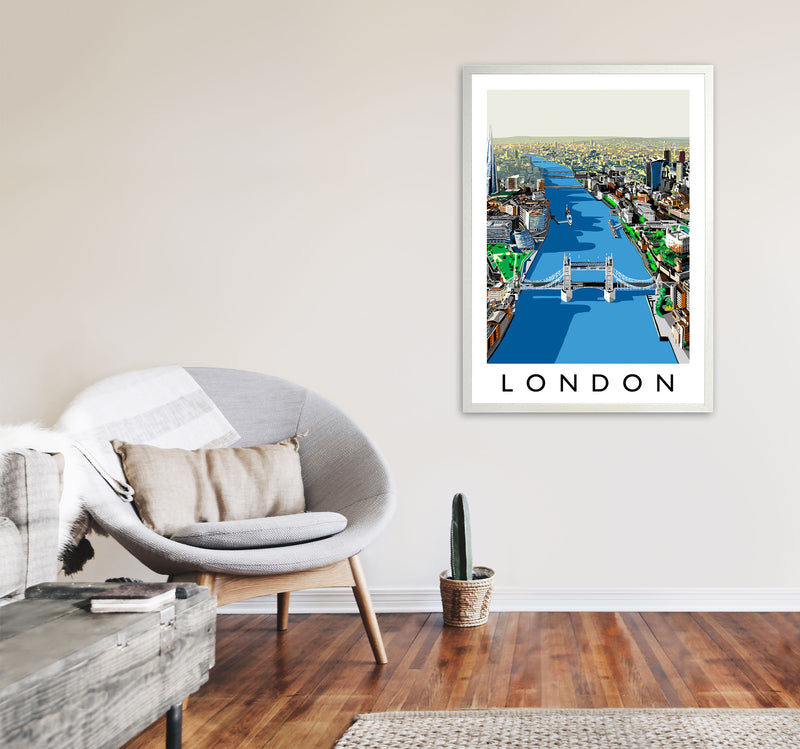 London Travel Art Print by Richard O'Neill A1 Oak Frame