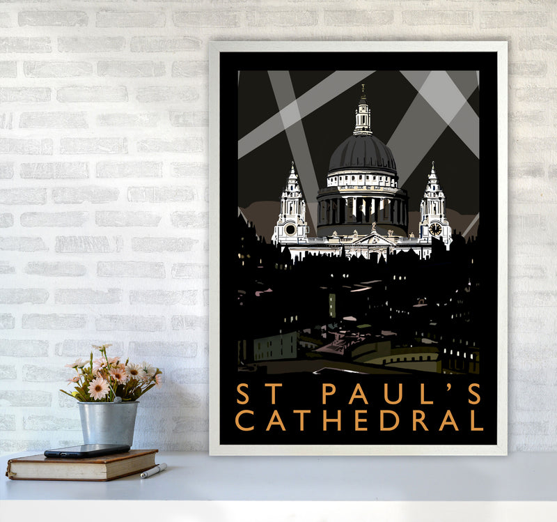 St Paul's Cathedral London Framed Digital Art Print by Richard O'Neill, Wooden Framed Wall Art A1 Oak Frame