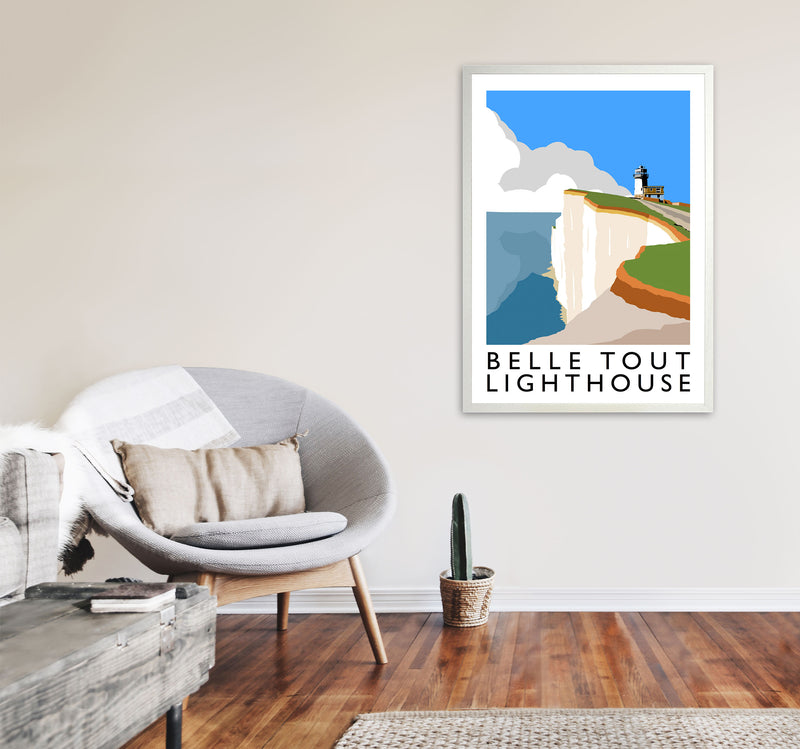 Belle Tout Lighthouse Framed Digital Art Print by Richard O'Neill A1 Oak Frame