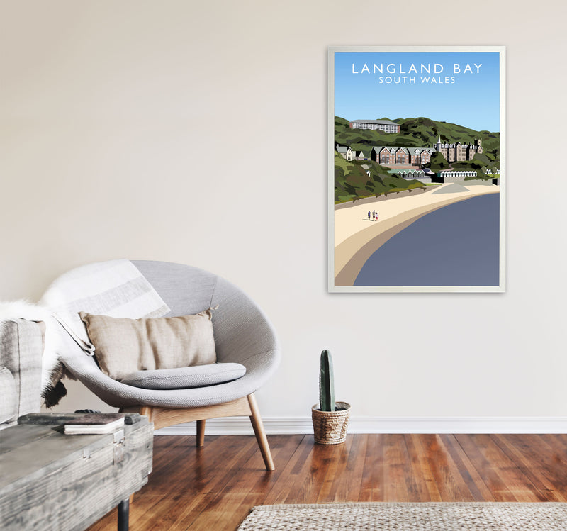 Langland Bay by Richard O'Neill A1 Oak Frame