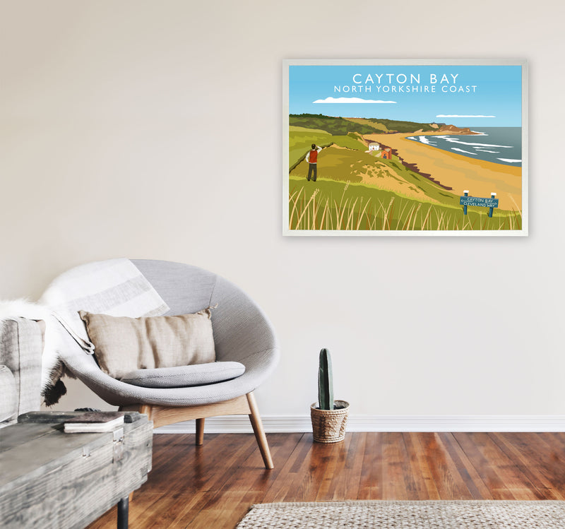 Cayton Bay North Yorkshire Coast Framed Digital Art Print by Richard O'Neill A1 Oak Frame