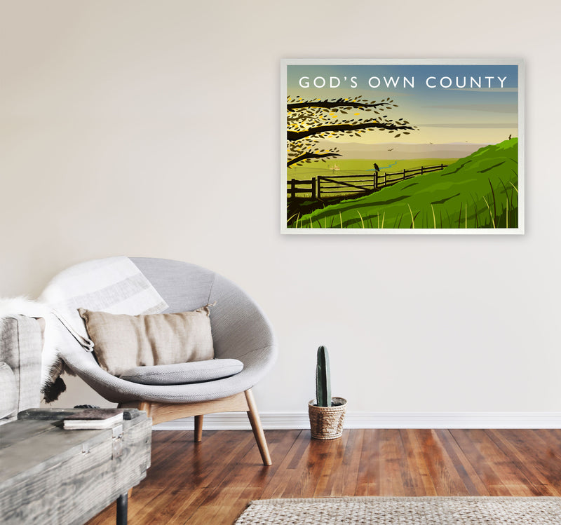 Gods Own County (Landscape) Yorkshire Art Print Poster by Richard O'Neill A1 Oak Frame