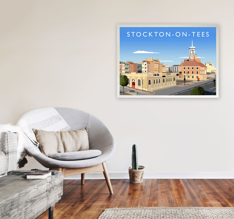 Stockton On Tees (Landscape) by Richard O'Neill A1 Oak Frame