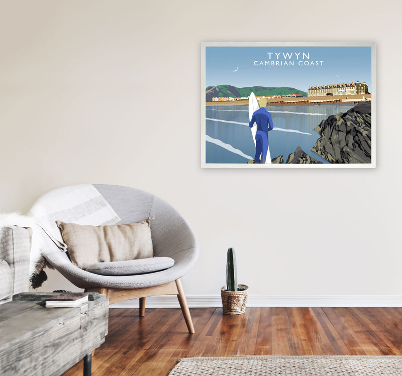 Tywyn Cambrian Coast Framed Digital Art Print by Richard O'Neill A1 Oak Frame
