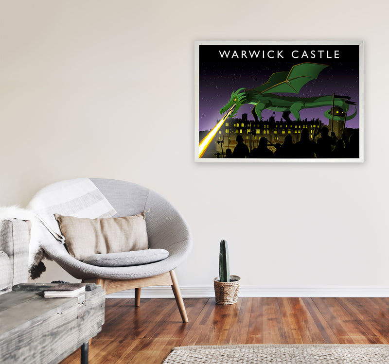 Warwick Castle With Dragon (Landscape) by Richard O'Neill A1 Oak Frame